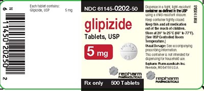 Glipizide Tablets 5 mg Bottle Label (500ct. 5 mg Glipizide Tablets Usp (repharm))